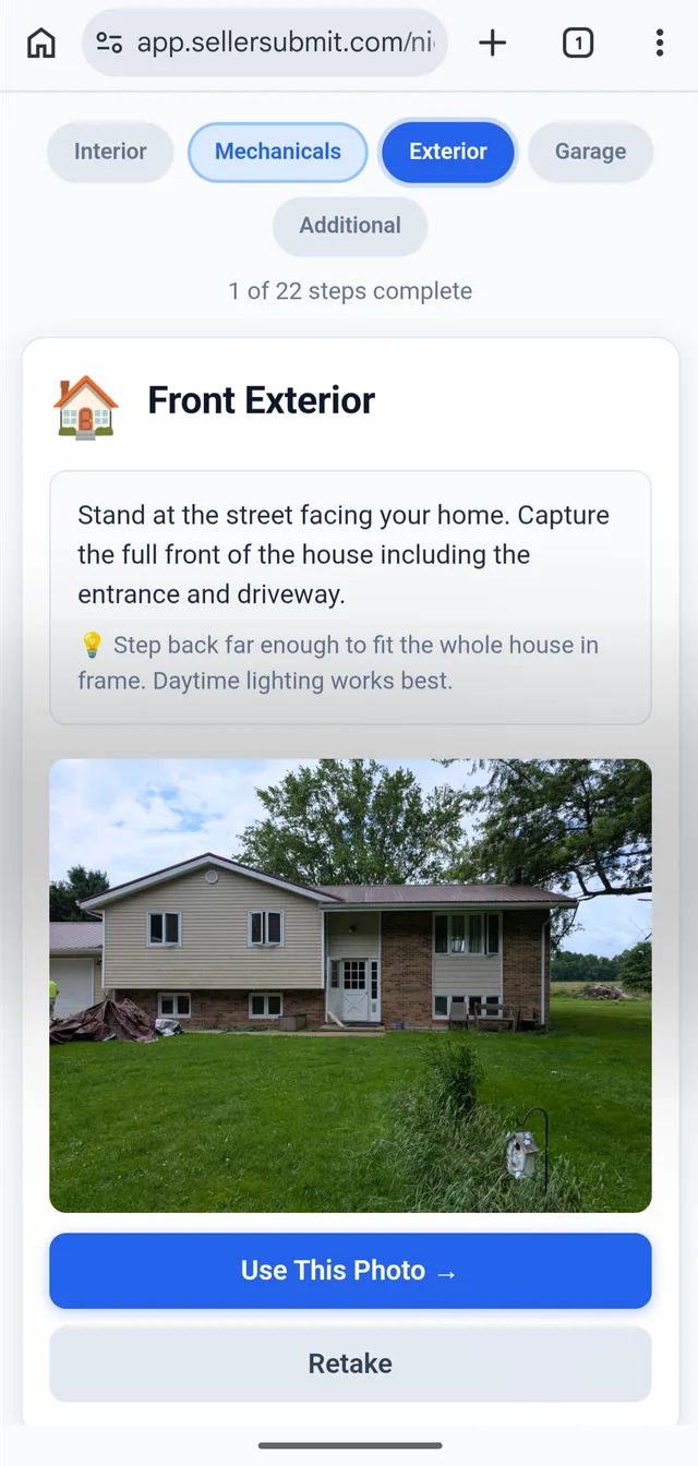 Seller submits exterior photo